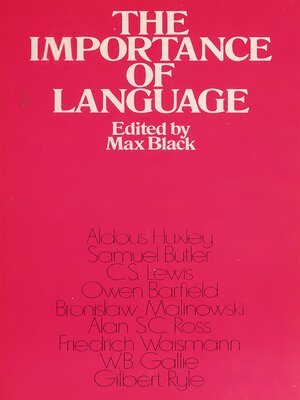 cover image of The Importance of Language